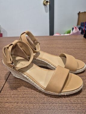 EUC Talbots Lyndsay Leather Espadrille Wedges